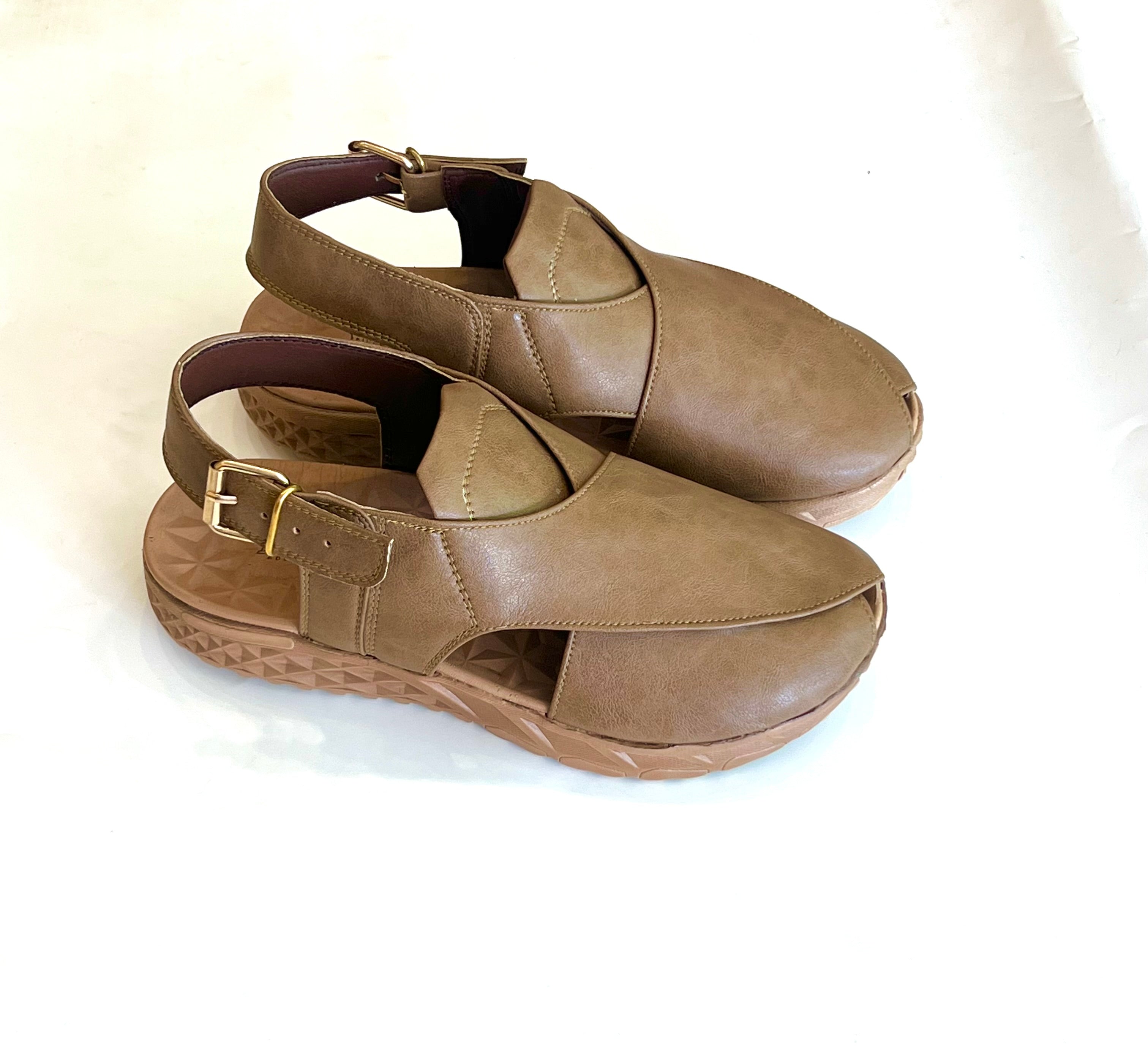 Peshawari Chappal with Sneaker Sole (Earth Brown)
