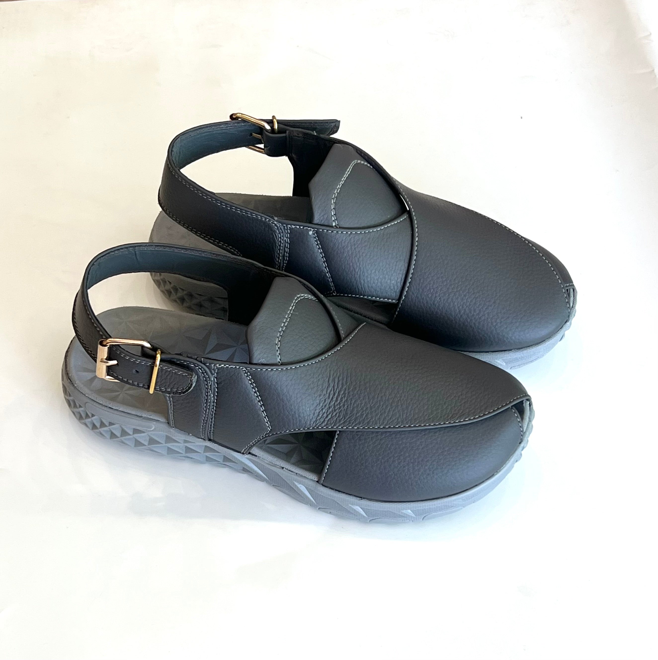 Peshawari Chappal with Sneaker Sole (Charcoal Grey)