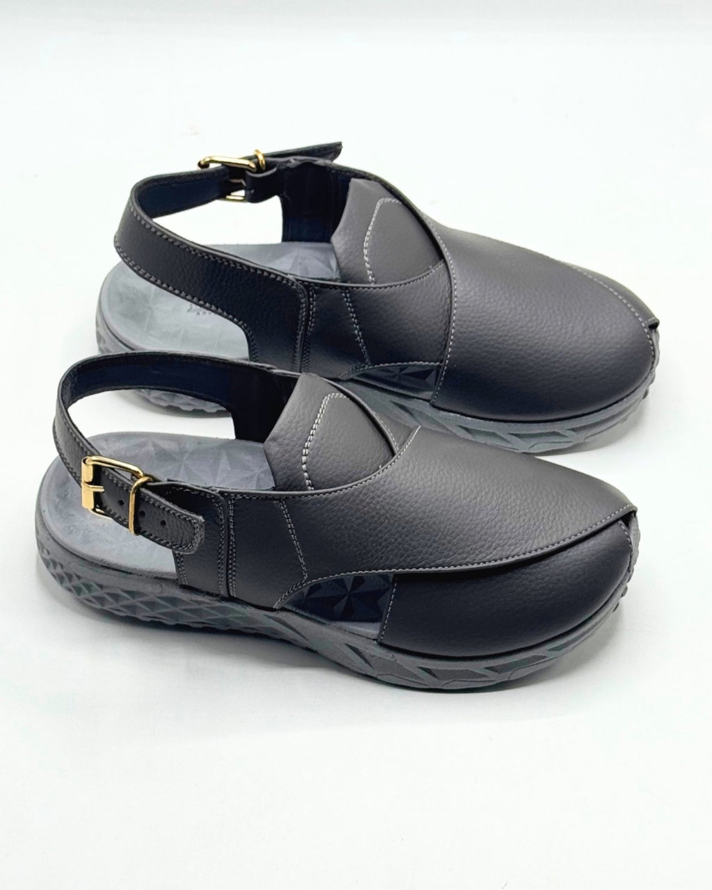 Peshawari Chappal with Sneaker Sole (Charcoal Grey)