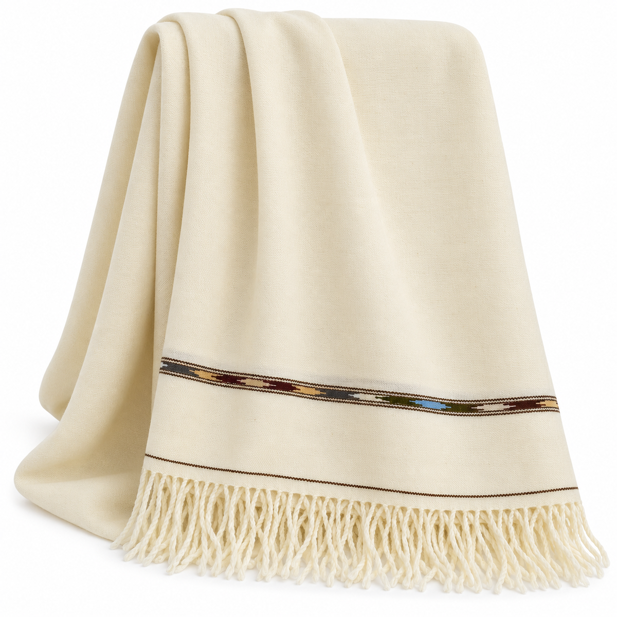 Fine Pashmina Pure (72 Count Single) - 03 white drape