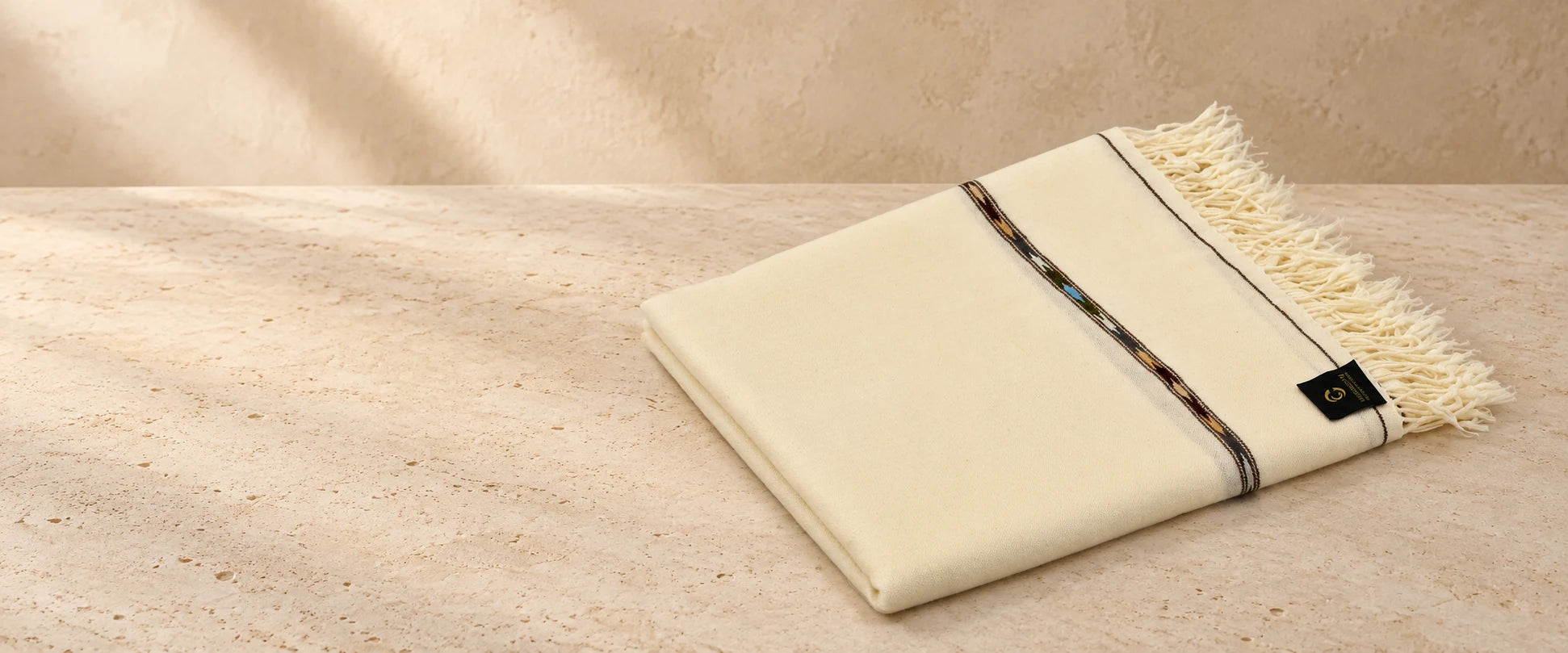 Fine Pashmina Pure 72 Count Single cream shawl